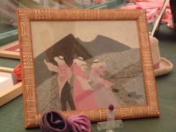 Rescate del Cultivo de la Cochinilla - Trabajo realizado con arena teñida con cochinilla